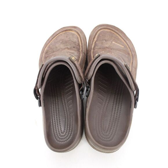Crocs Shoes Men's 11 Brown Yukon Vista II Slingback Leather Classic Clog - Picture 10 of 11